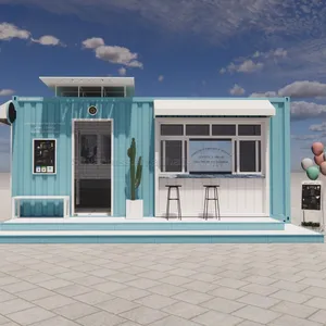 Container house price prefabricated prefab cake and ice cream shop container house coffee restaurant bar cafe Kiosk