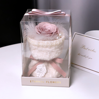 Groothandel Geconserveerde Zeep Bloem Tulp Effen Getextureerde Bloemen Boeket Verpakt In Garen Voor Huisdecoratie Of Vakantie Cadeau