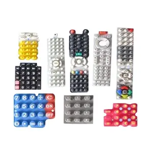 Teclados de silicona personalizados de fábrica, botones, botón pulsador, interruptor de membrana, teclado de goma de silicona para control remoto