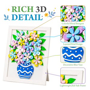 Kit <span class=keywords><strong>de</strong></span> pintura <span class=keywords><strong>de</strong></span> arcilla 3D al por mayor para marcos <span class=keywords><strong>de</strong></span> fotos, arte en relieve <span class=keywords><strong>de</strong></span> flores para jarrones, no tóxico, decoración del hogar DIY, regalo para niños, OEM - Product Image 6