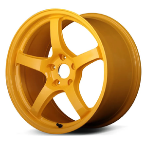Jantes forgées classiques à 5 branches de 15, 16, 17, 18, 19, 20 pouces, 4*100, 5*100, 5*108, 5*112, 5*114.3, 5*120, 5*130, <span class=keywords><strong>jaune</strong></span> brillant, pour 370Z, Model Y, X3, GLC - Product Image 1