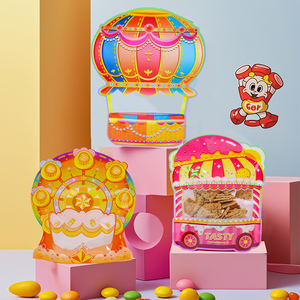 Sachet Doypack à motif de petit train mignon, anti-humidité, avec fermeture éclair, pour emballage alimentaire, bonbons et aliments pour animaux, découpé irrégulièrement, très demandé - Product Image 2