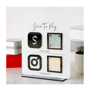 Exhibidor de Mesa Personalizado para Salón de Belleza, Publicidad Comercial, Escaneo para Pagar con <span class=keywords><strong>Venmo</strong></span>, <span class=keywords><strong>Paypal</strong></span>, Efectivo, Espejo Acrílico, Soporte para Código QR - Product Image 1