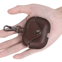 Vente en gros d'étuis pour Air Pods Pro 3 en cuir véritable avec porte-clés, housse de protection pour écouteurs sans fil, housse en cuir pour écouteurs