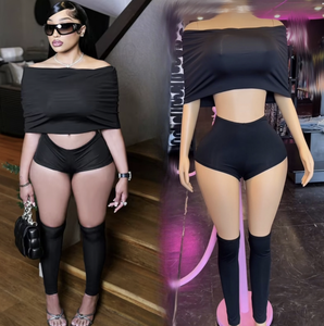 ชุดเซ็ตเสื้อผ้าผู้หญิง 3 ชิ้น กางเกงขาสั้น มินิสเกิร์ต รุ่นใหม่มาแรง ปี 2025 ยี่ห้อ Peeqi รุ่น D25ST194 - Product Image 3