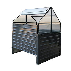 Serre de jardin surélevée 2-en-1 en aluminium <span class=keywords><strong>avec</strong></span> couvercle <span class=keywords><strong>et</strong></span> mini-châssis de culture, <span class=keywords><strong>avec</strong></span> compartiment de <span class=keywords><strong>rangement</strong></span> zippé - Product Image 1