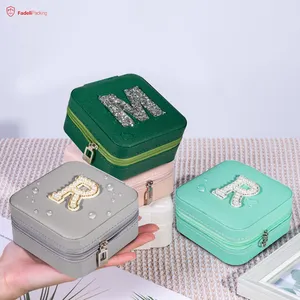 Earrings FADELI Hot Selling Girl Earrings Ear Stud Box Storage Device Portable Jewelry Storage Box PU Leather Small Travel Jewelry Box