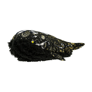 Peluche a Forma di Balena Gotica OEM ODM, Design Personalizzato con Motivo a Stelle Nere e Dorate, Animale Imbottito di Alta Qualità in Tessuto Morbido, Produttore all'Ingrosso - Product Image 2