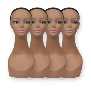 Vendita calda manichino per gioielli parrucca display trucco viso realistico testa di manichino femminile con testa di manichino
