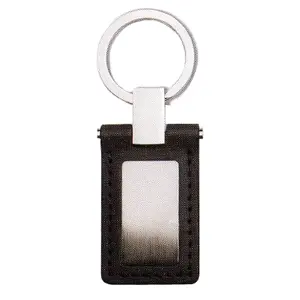 Portachiavi E14139 in metallo e pelle, gadget personalizzati - Product Image 1