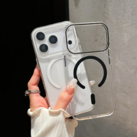 Haute qualité PC clair étui de téléphone mince pour iPhone 17 Pro Max charge sans fil couleur fraîche magnétique Transparent Anti-jaune couverture