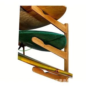 Support mural en bois multicouche pour planches à roulettes, 3 niveaux, sans perçage, finition laquée, pour équipement de surf et de sport à domicile - Product Image 1