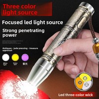 Lampe torche LED UV professionnelle à lumière puissante pour jade, portée de 500 m, ultra-lumineuse, rechargeable, multifonctionnelle pour gemmes