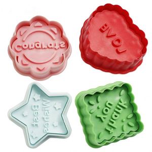 4 pièces en Plastique de Biscuit de type Poussoir <span class=keywords><strong>Emporte</strong></span>-pièce Fruits De Noël DIY Fondant <span class=keywords><strong>Poterie</strong></span> Moule Gâteau Décoration Outils - Product Image 1