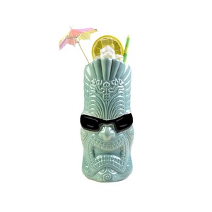 Tiki Wine Glass Party Wineware Taza Tiki de cerámica Gafas de sol personalizadas Taza de cóctel de cerámica para hombres - Product Image 1