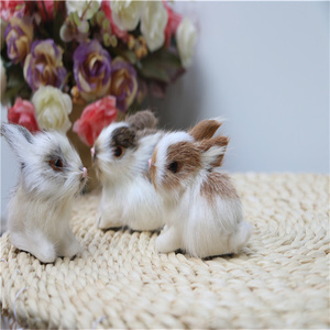 ตุ๊กตาสัตว์ทำจากขนสัตว์สมจริง,ตุ๊กตาสัตว์อุปกรณ์ตกแต่งวันคริสต์มาสอื่นๆกระต่ายขนาดเล็ก - Product Image 6