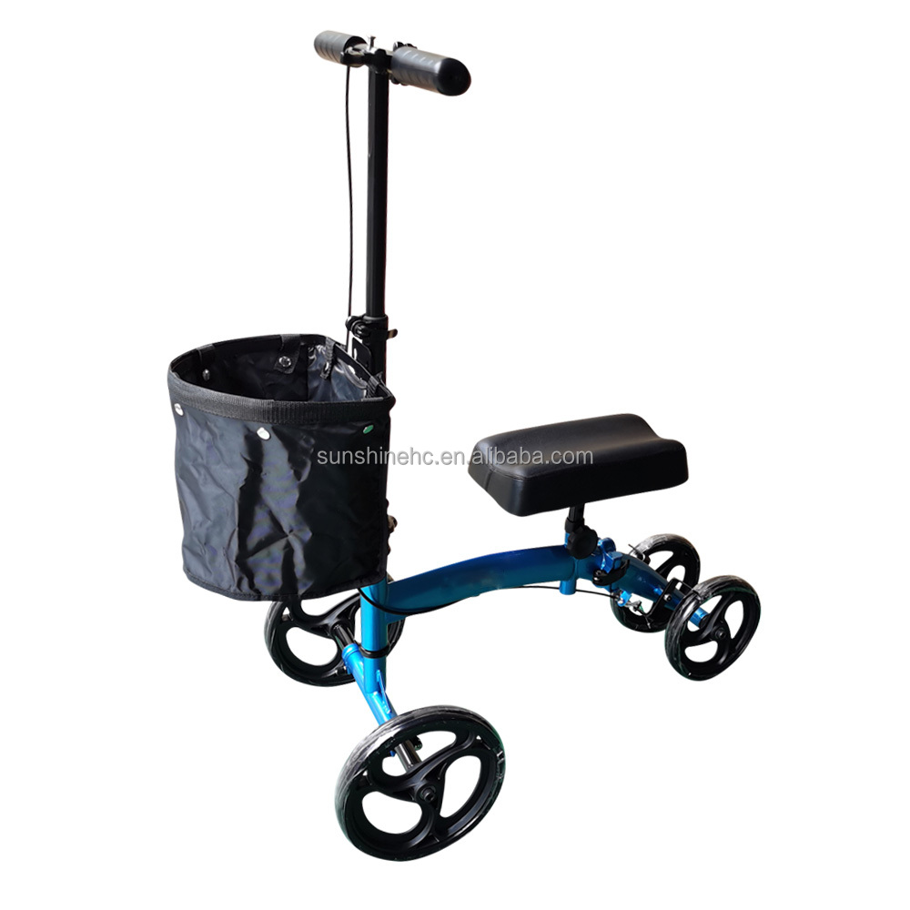WA227 Lightweight Handicapped Scooters Steerable Knee Scooter Walker & Rollator for Mobility Aids Product Manufactur