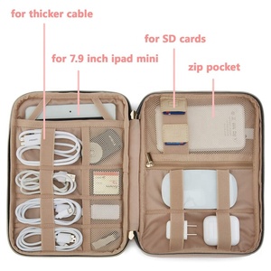 Travel Large Portable <strong>Electronics</strong> Accessories Cases Digital Usb Charger <strong>Cord</strong> Gadget Storage Bag Pu Leather Cable <strong>Organizer</strong> - Product Image 4
