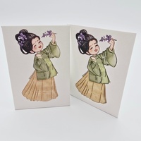 Maßgeschnittene Hanfu-Mädchen Kunstkarte Premium Spezialpapier Chinesischer Stil Charakter-Illustration Postkarte