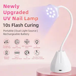 DianaBeauty Rechargeable Nail Lamp 360. Adjustable Desktop UV Lamp for Nails 9 LED Manicure Lamp for Curing Gels and Nail Polish - Product Image 2