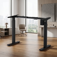 Bureau moderne réglable en hauteur, table noire et blanche, bureau électrique assis-debout pour la maison et le bureau