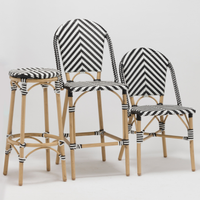 Style français Paris PE Rotin Café Salle À Manger Chaises