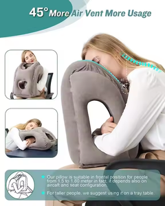 Aufblasbares Reise kissen Flugzeug-Nacken kissen Unterstützt bequem den Kopf und das Kinn des Zuges, die einen Nickerchen-Tisch nehmen - Product Image 2