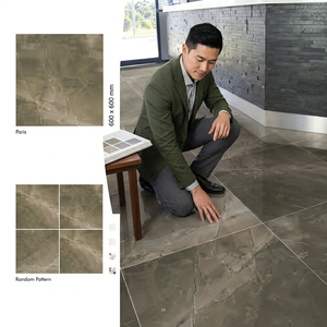 Baldosas de Porcelana Brillante Onix Com Bianco PGVT 600x600mm, Aspecto Mármol, 24x24 pulgadas - Product Image 3