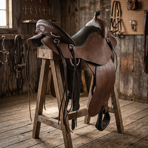 Silla de montar de cuero negro para caballo Western Trail Mega Impex MI_4951, modelo 2018, personalizada - Product Image 3