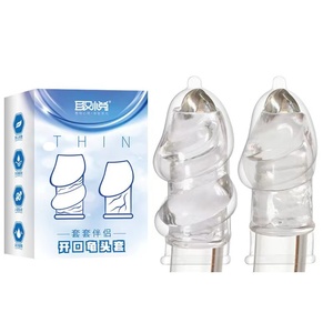 Hot phổ biến dương vật qui đầu tiếp xúc với mềm Silicone tay áo thiết lập chậm trễ xuất tinh enlarger Extender tay áo quan hệ tình dục đồ chơi cho nam giới - Product Image 2