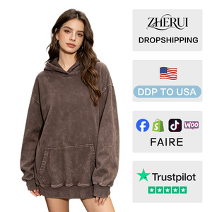 Vente en gros de sweats à capuche streetwear épais, respirants, coupe-vent, surdimensionnés, unisexes - Product Image 2