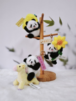Gantungan Kunci Boneka Panda Custom 10 cm, Bahan Katun Poliester, Mainan Boneka Isi Dakron, Hiasan Tas Sekolah