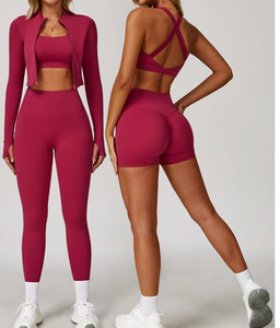 Ensemble 2 pièces Cloud Feel pour le sport en extérieur : tenue de yoga et fitness anti-plis, respirante, antichoc, taille haute - Product Image 3