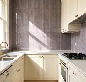 Piastrella Lunga in Porcellana Lucida Stile Moderno Francese 75x300mm Grigio Viola Resistente agli Acidi per Pareti Esterne e Pavimenti di Hotel - Product Image 6