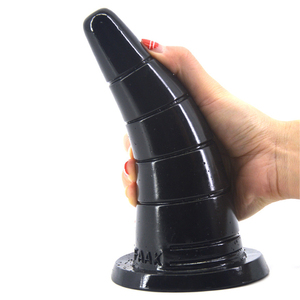 Dildo Anale Nero 18,5cm, Plug Anale Grande, Giocattoli del Piacere per Donne FAAK, Juguetes Sexuales, Plug Anale Grande a Cono Scanalato 7,16 - Product Image 2