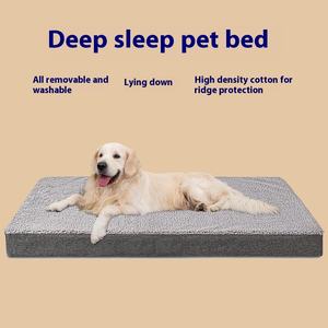 Cama ortopédica extragrande personalizada de espuma viscoelástica para mascotas XL/XL gris Sherpa, alfombrilla rectangular para perros de invierno y perros grandes - Product Image 4