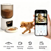 Distributeur de nourriture intelligent pour animaux de compagnie contrôlé par application, 6,5 L, ABS, avec caméra de vision nocturne 3MP, double alimentation, pour l'alimentation des chats et des chiens en intérieur