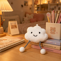 Adorable Pendentif Sac en Peluche Rempli de Coton, Mignon Nuage Souriant avec Porte-clés, Décoration Suspendue Douce pour Filles