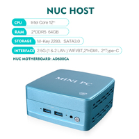 Mini PC de Escritorio Piesia Intel de 13.ª y 12.ª Generación Core I3 I5 I7, 2*DDR5, 16 GB de RAM, 256 GB SSD, 2*HD/2*Type-C, X86 Nuc, para Negocios