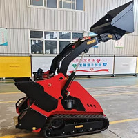 Gratis pengiriman murah baru mini kecil taman pemuat trek mini selip steer loader