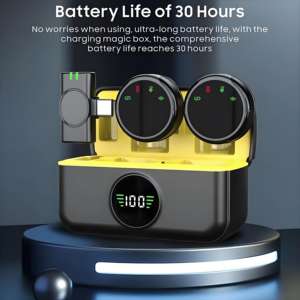 Micrófono Lavalier magnético inalámbrico profesional para teléfono, reducción de ruido, caja de carga de grabación, mezcladores de tarjetas de sonido de Audio - Product Image 6