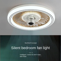 Ventilateurs de plafond LED modernes, 5 pales, corps métallique, moteur DC/AC, télécommande, variateur d'intensité, fonctionnement silencieux, 3 vitesses, CRI élevé 80