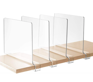 Divisores de Estantes Acrílicos para Tiendas y Supermercados, Venta al por Mayor de Fábrica, Divisores de Estantes Transparentes, Tablero de Partición de Ropa de PS para Almacenes - Product Image 1