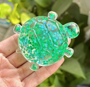 Jouet anti-stress en gel PU à rebond lent, tortue scintillante personnalisable avec logo, pour cadeau promotionnel - Product Image 4