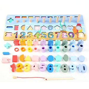 Blocchi di costruzione assemblati puzzle tridimensionale corrispondenti numeri di pesca logaritmica bordo giocattoli di legno per i bambini - Product Image 2