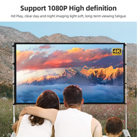 LEJIADA 16:9 Projecteur Simple Portable Pliable 84 100 120 Inch Outdoor Home KTV Office 3D HD Black Projector Screen with Stand