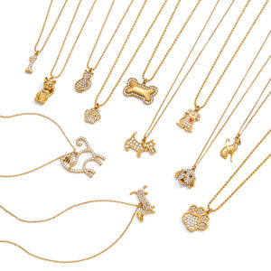 สร้อยคอรูปสัตว์น่ารัก <span class=keywords><strong>ลูก</strong></span>แมว <span class=keywords><strong>ลูก</strong></span>สุนัข วัสดุสแตนเลสชุบทอง 18K ประดับคริสตัลรูปกระดูกอุ้งเท้า  แฟชั่นสำหรับคนรักสัตว์เลี้ยง - Product Image 5