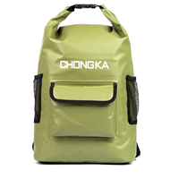 Bolsa seca reciclada a prueba de agua de grado IPX6 500D lona PVC al aire libre negro Camping bolsa impermeable mochila
