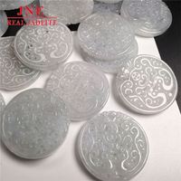 Pendentif Dragon Antique Birmanie Pierre de Jade Double Pi Xiu Pendentif A Goods Waxy Jade Double Dragon HollowOut Carte d'Anniversaire