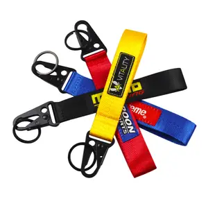 Personalized Airplane Motorcycle Key Chain Fabric Custom Woven Keychain Polyester Lanyards Keychain With Logo Custom